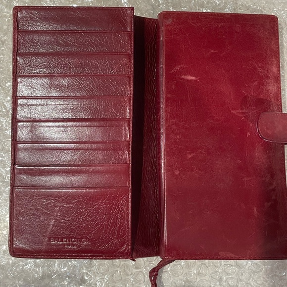 Balenciaga long Red leather wallet - Picture 3 of 9